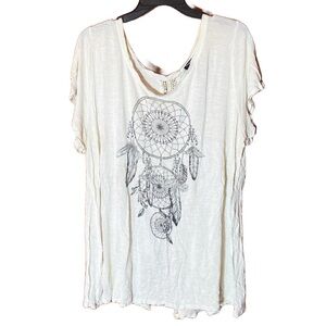 Torrid Top Tee Dreamcatcher Feathers Hippie Boho Lace Festival Native American